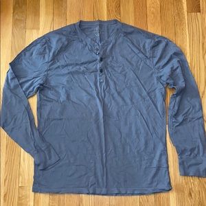 J. Crew Mens Long Sleeve Henley Shirt, Large